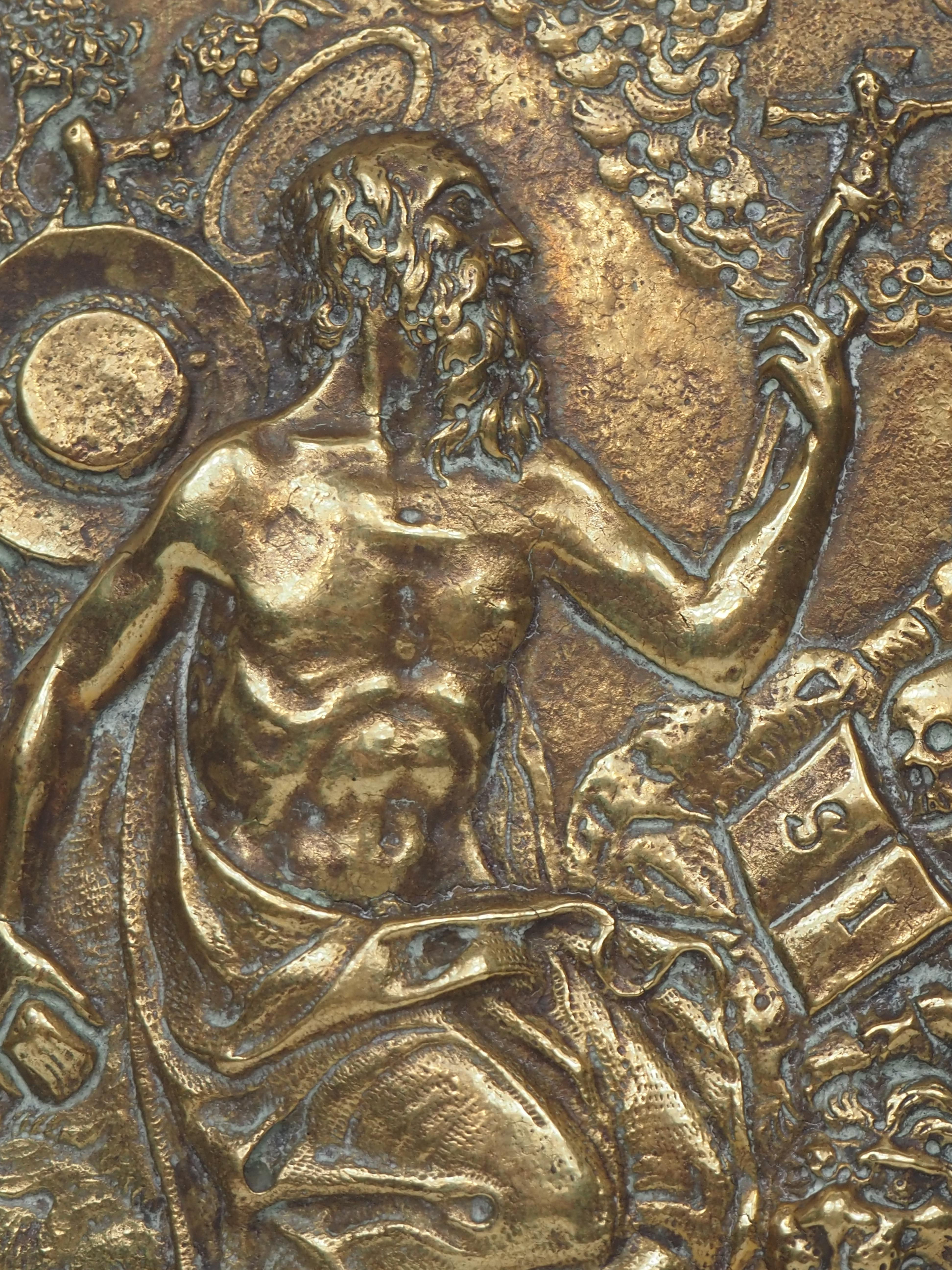 San Jerónimo en el desierto, Relieve en bronce fundido, Siglo XVI / XVII siglo XVIII y antes en venta