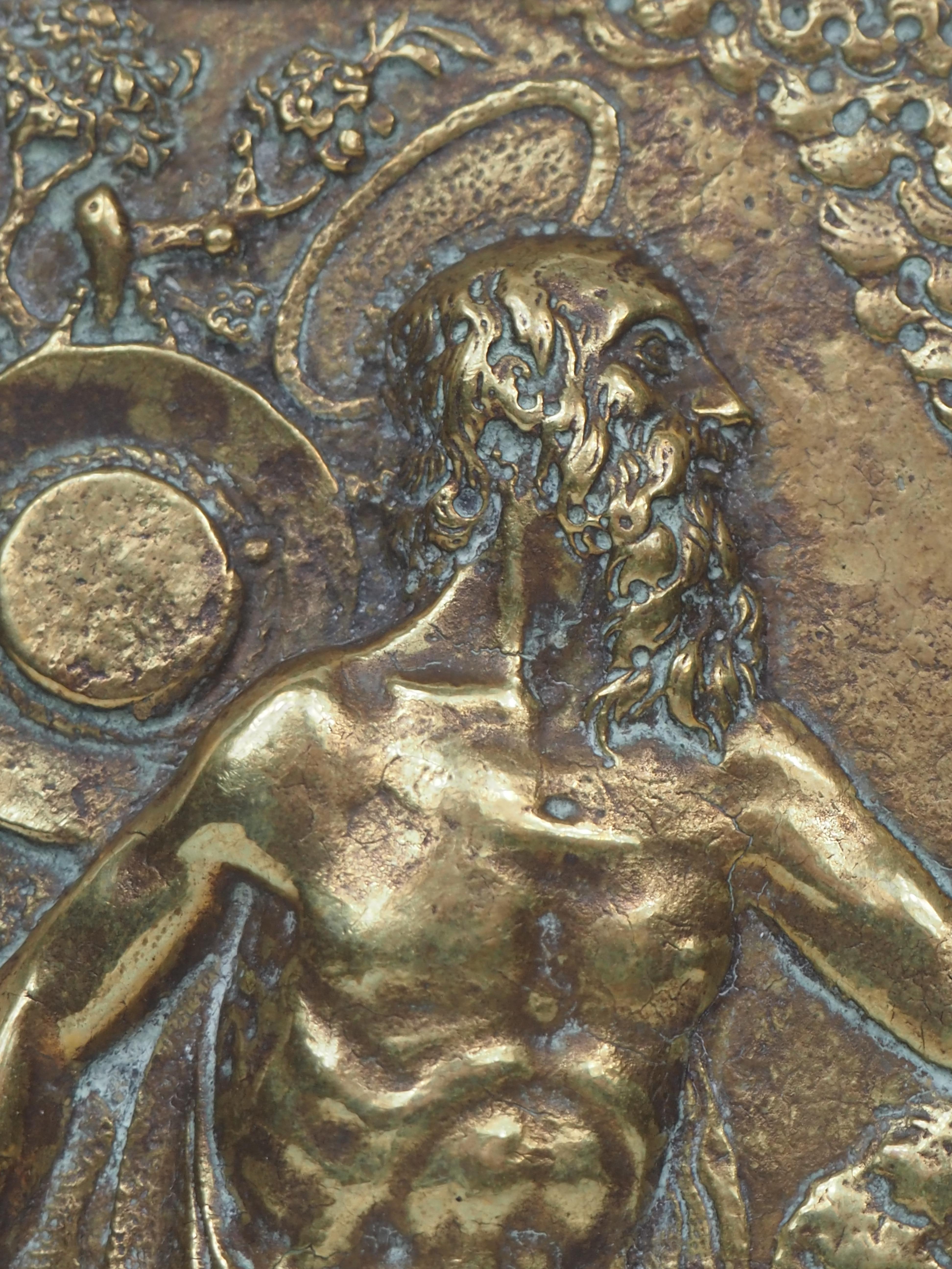 San Jerónimo en el desierto, Relieve en bronce fundido, Siglo XVI / XVII Bronce en venta