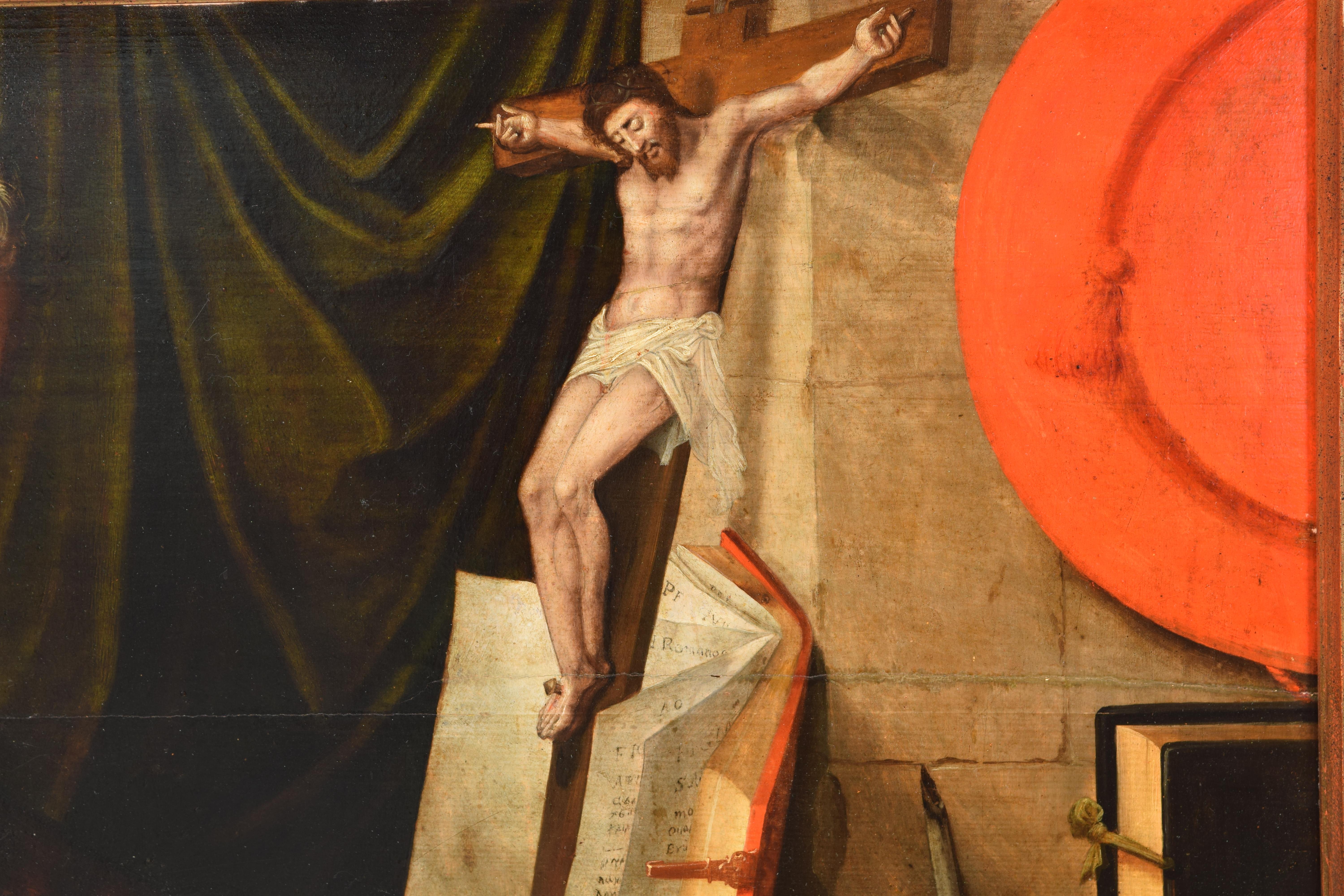 Renaissance Saint Jerome. Oil on slatted panel. Surroundings of KEY, Willem. 16th century. For Sale