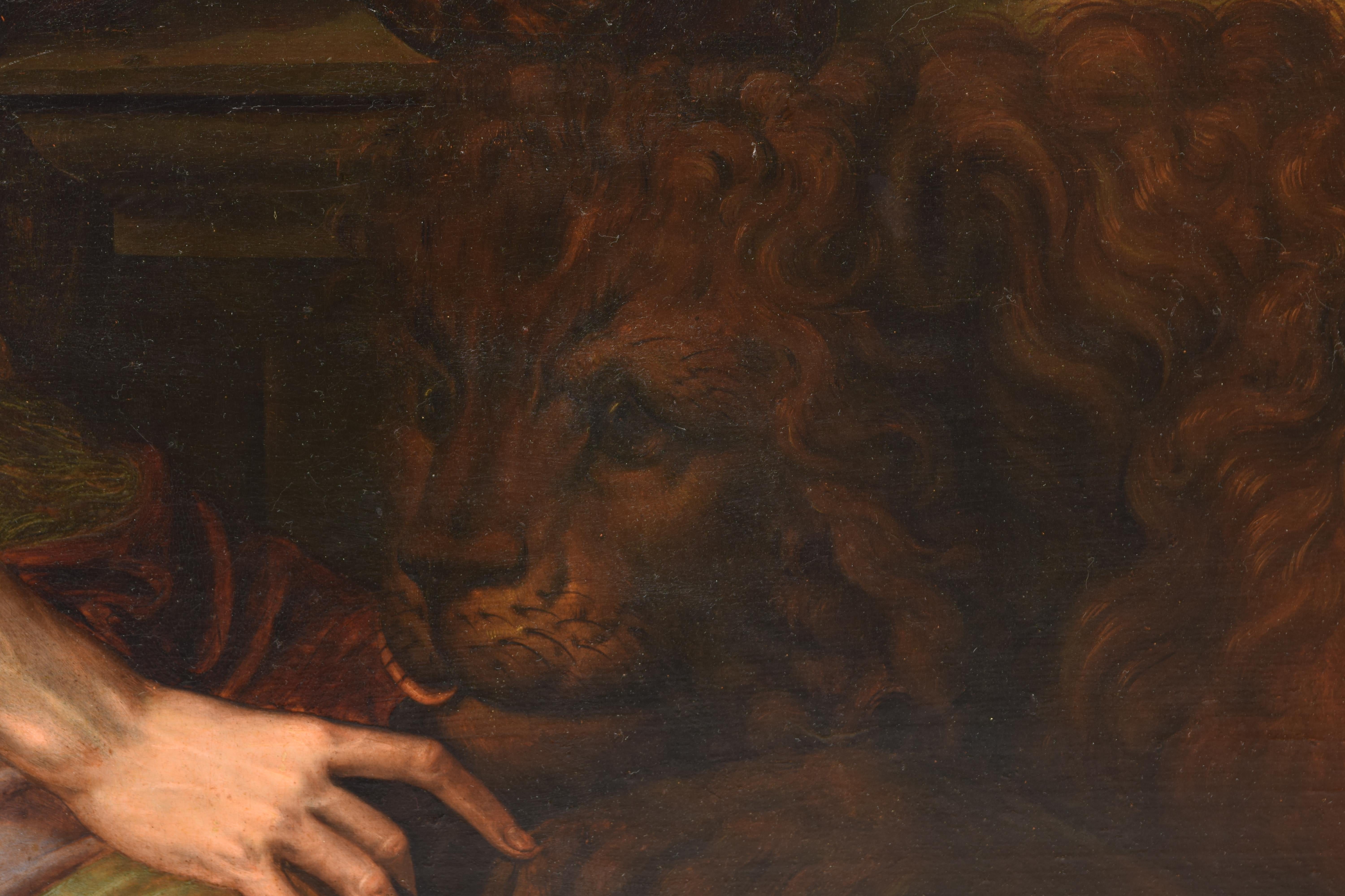 18th Century and Earlier Saint Jerome. Oil on slatted panel. Surroundings of KEY, Willem. 16th century. For Sale
