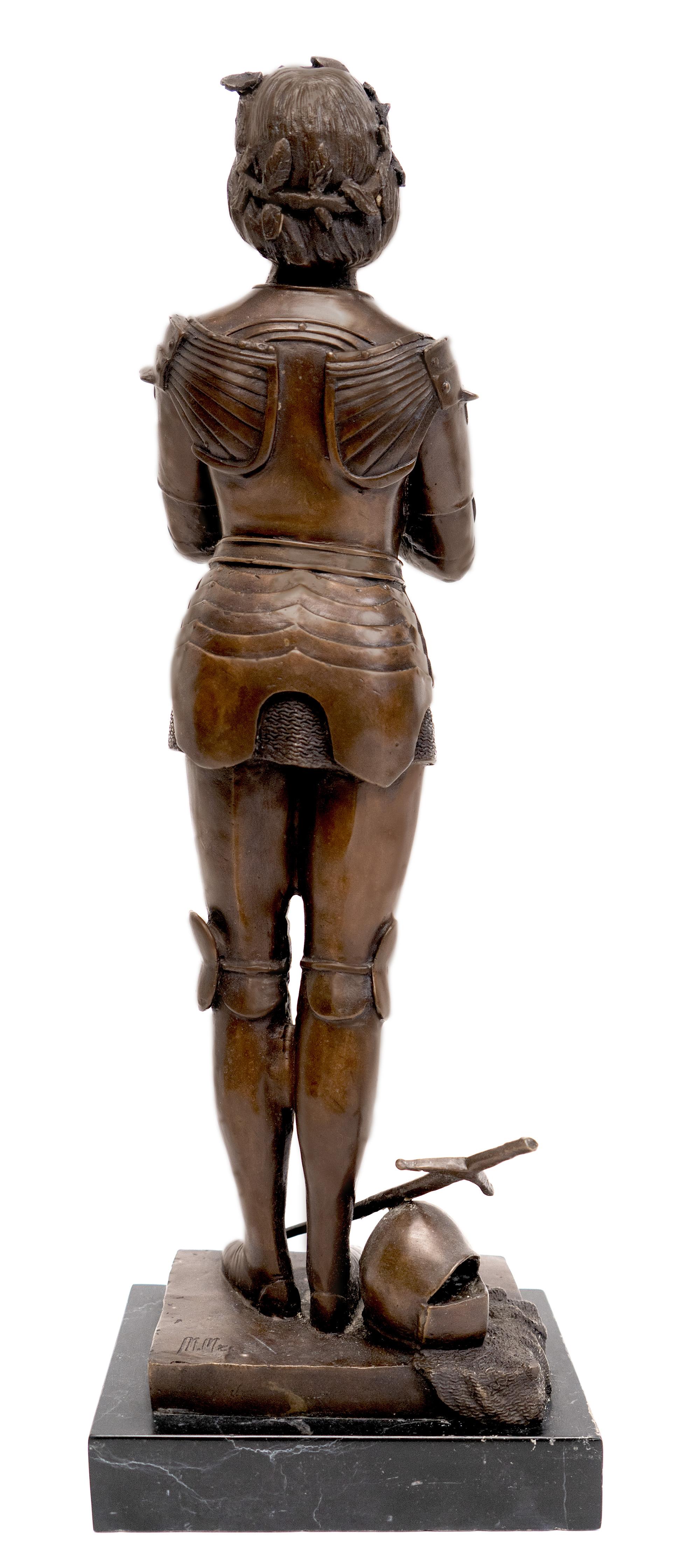 Cast Saint Joan of Arc Bronze Sculpture For Sale