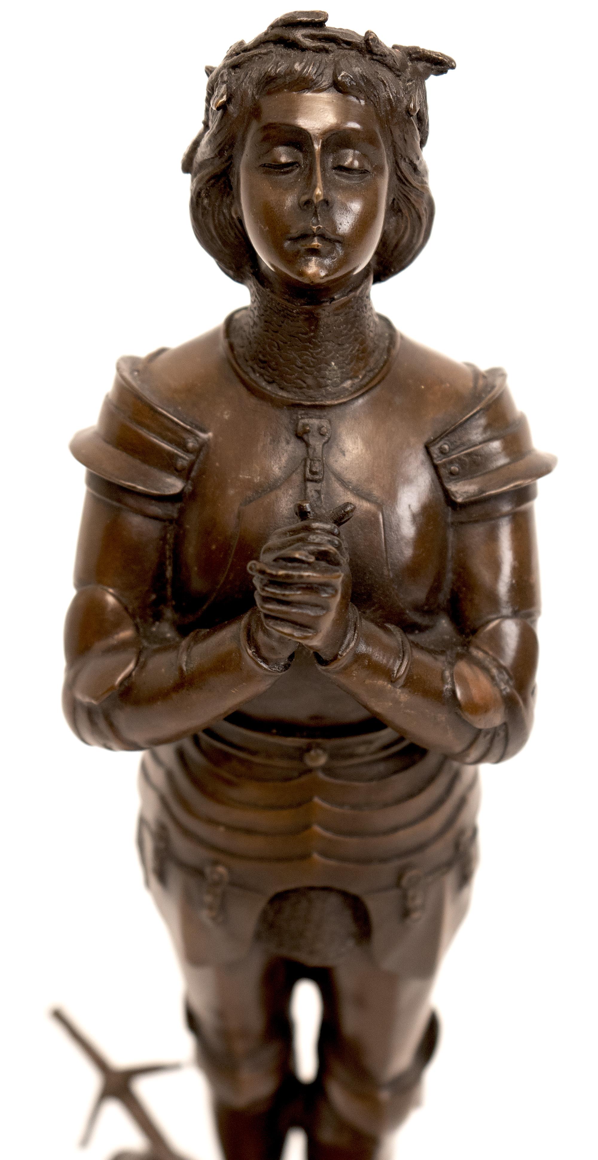 20th Century Saint Joan of Arc Bronze Sculpture For Sale