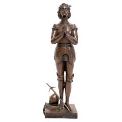 Vintage Saint Joan of Arc Bronze Sculpture