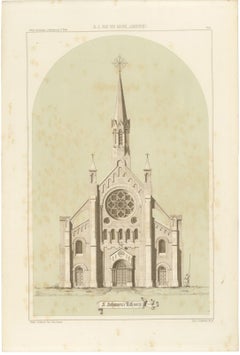 Saint Johannes Gothic Church, Dutch Architecture Print, Leliman, 1865-1866