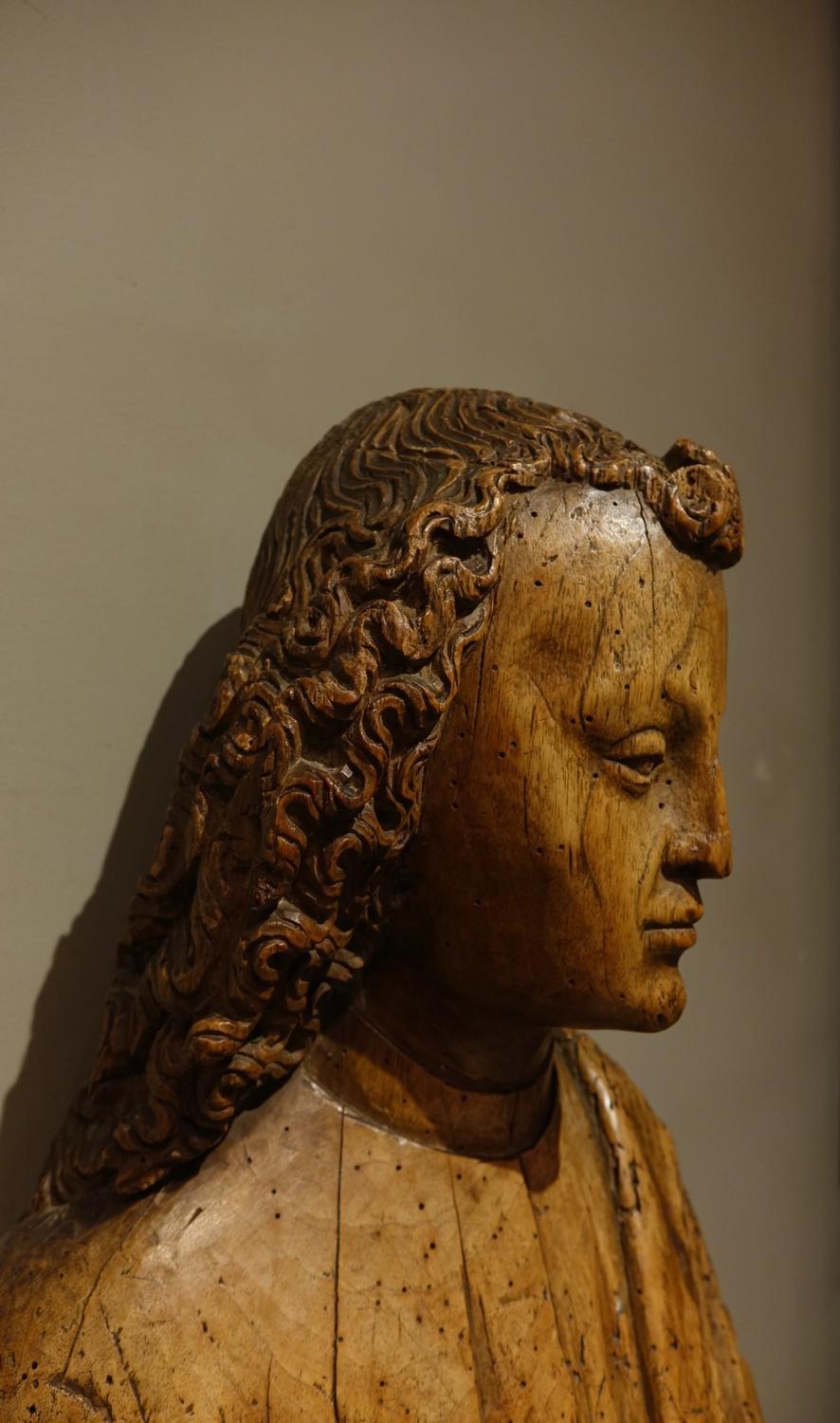 Hand-Carved Saint John of Calvary, 2nd half of the 15th century For Sale