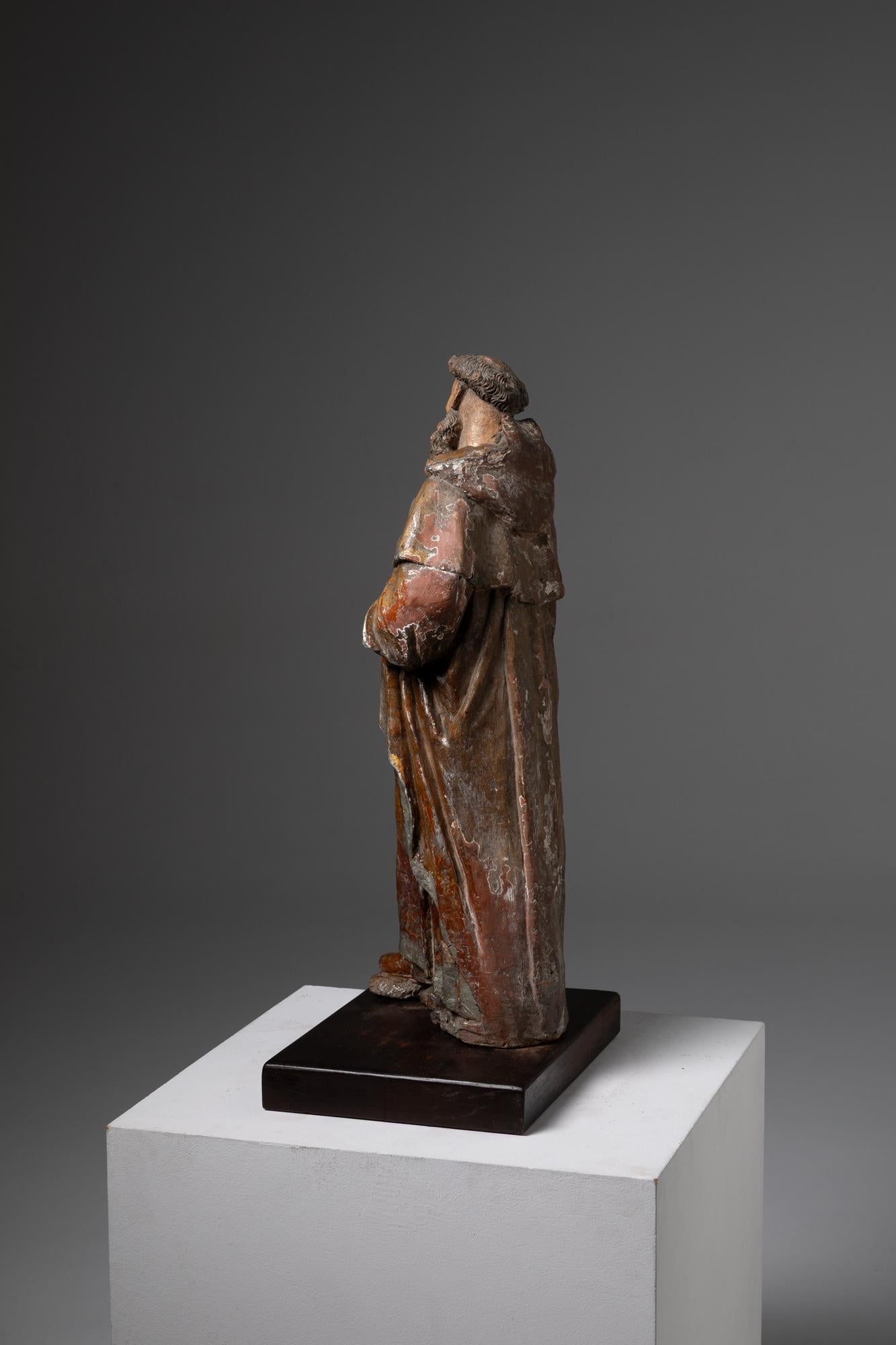 Saint John of the Cross, terracotta sculpture. France, 17th Century In Good Condition For Sale In Lisboa, PT