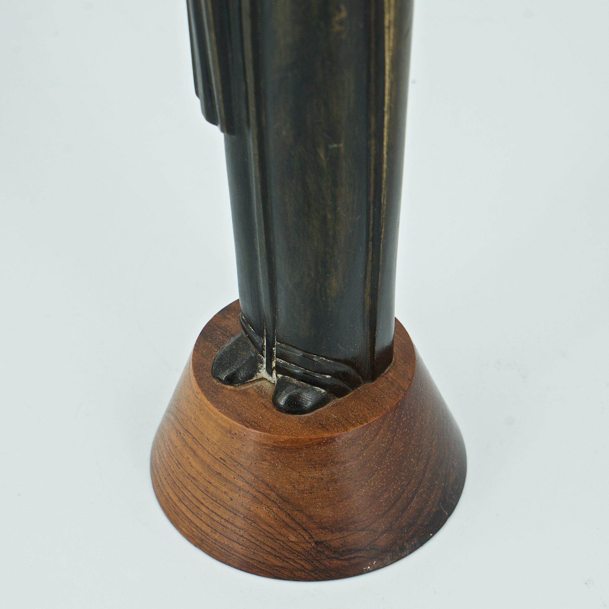 Art Deco French Modernist Sculpture Saint John Baptist Bronze by Jean Lambert-Rucki Paris For Sale