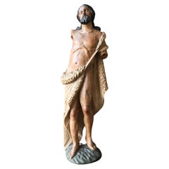 Saint John The Baptist statue  Carved  in Wood, 17th Century
