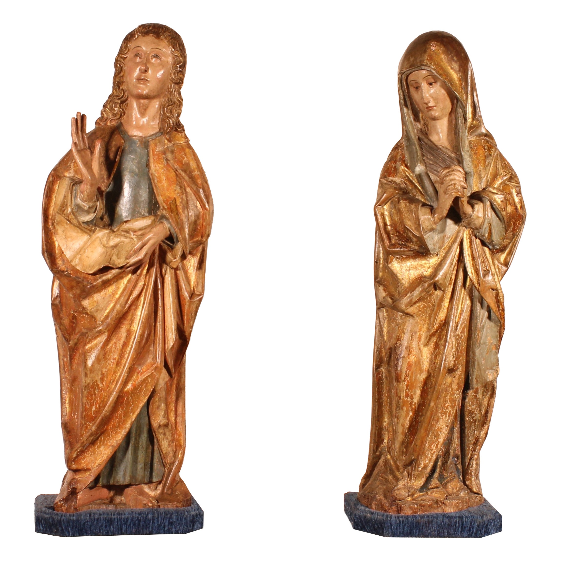 Saint John The Evangelist And The Virgin From A Crucifixion Group, Spain, Circa en vente