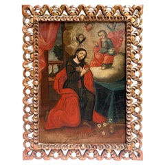 Saint Joseph - 18th Century Spanish Colonial oil on canvas