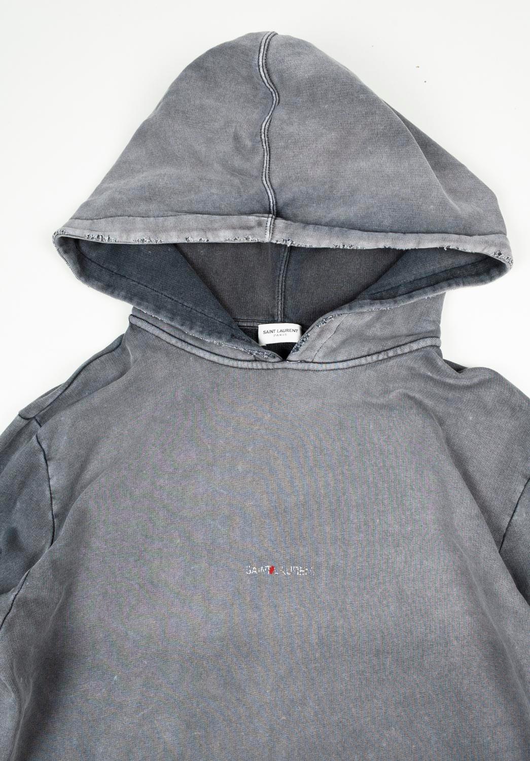 Check my other listings. Have many more designer clothes for sale. Open to any offers.
Item for sale is 100% genuine Saint Lauren distressed hoodie. S933, SE1 
Color: washed off grey
(An actual color may a bit vary due to individual computer screen
