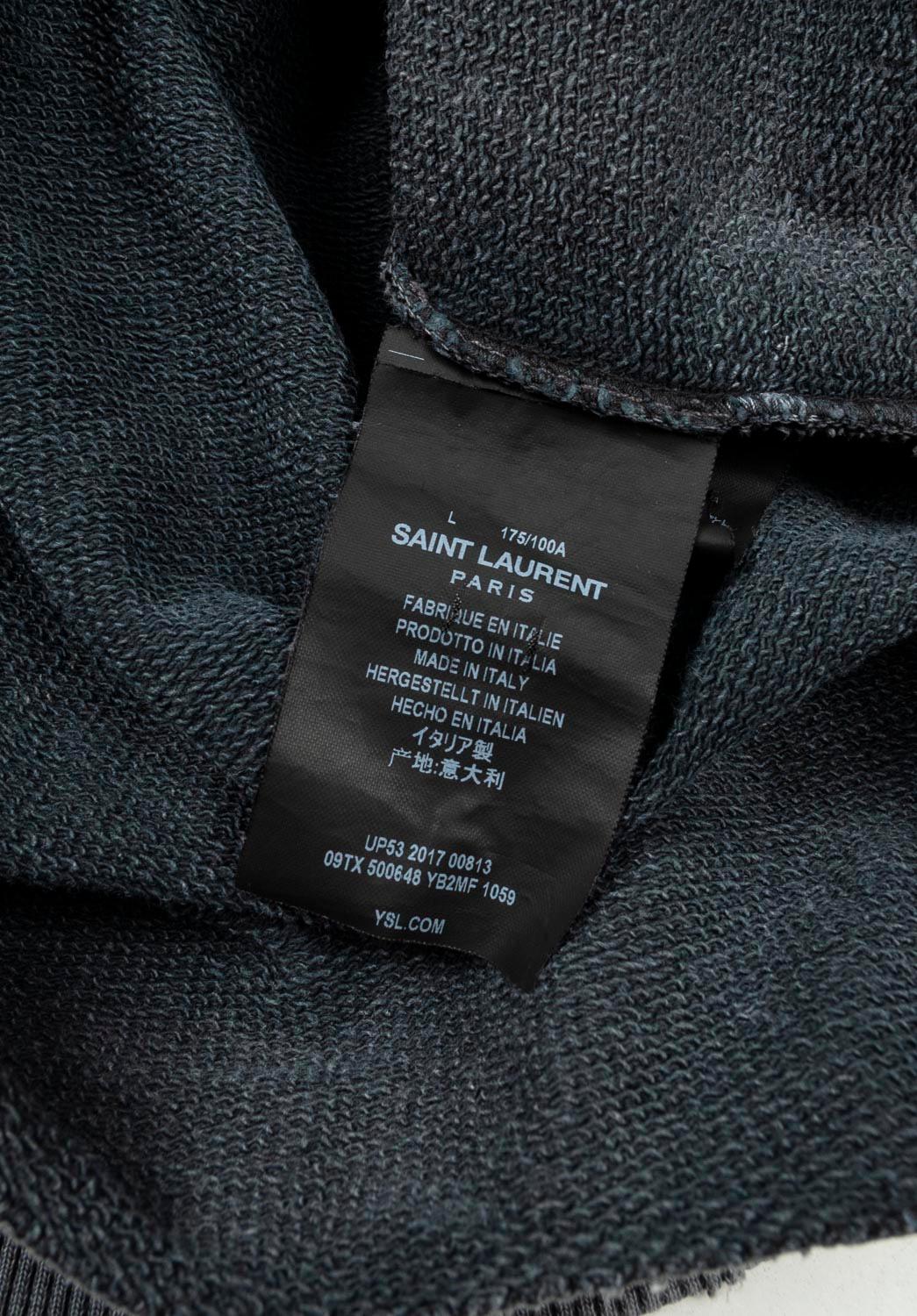 Saint Lauren hoodie logo Men sweatshirt top Jumper Size L. S933 For Sale 2