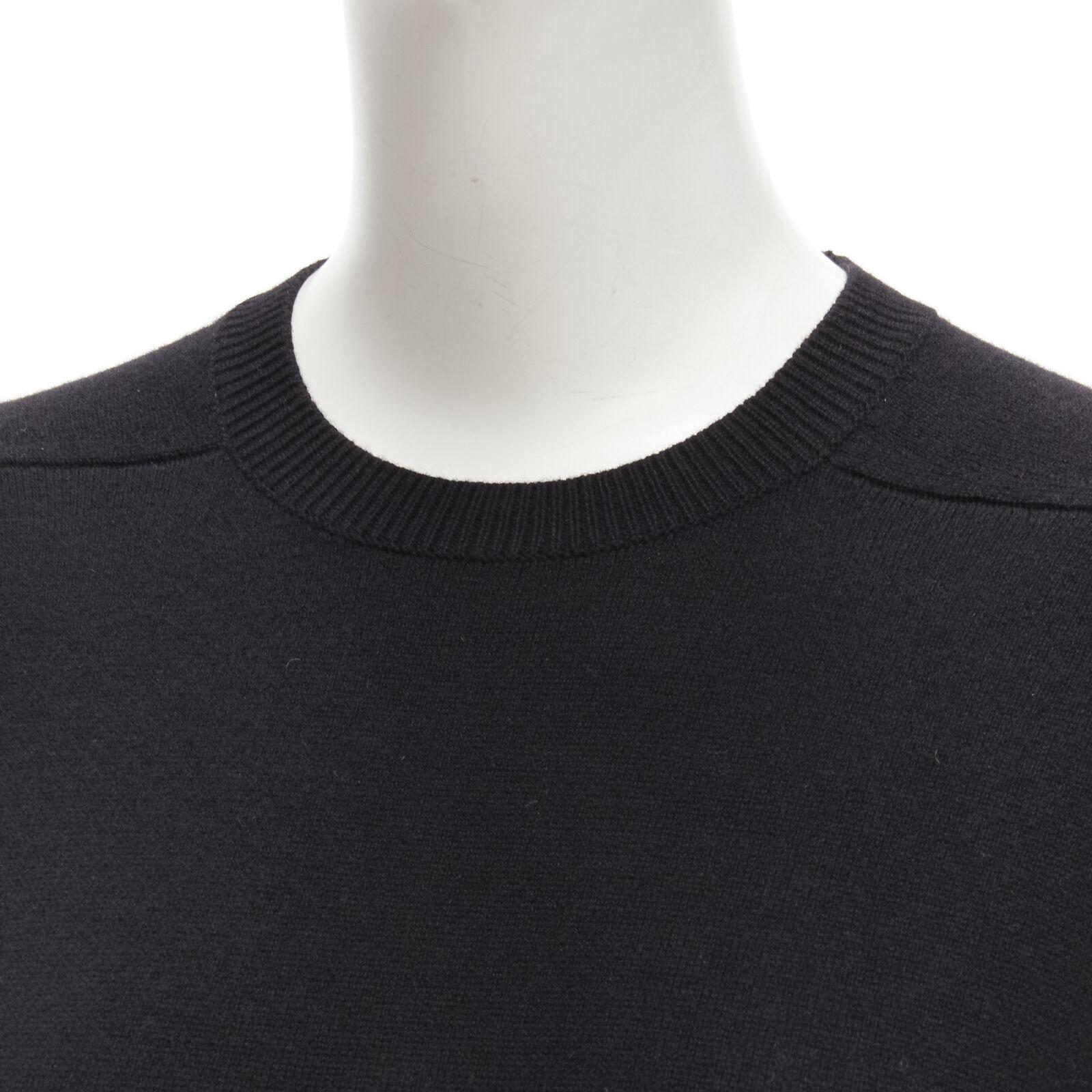 SAINT LAURENT 100% cashmere black ostrich feather trim mini sweater dress XS For Sale 3
