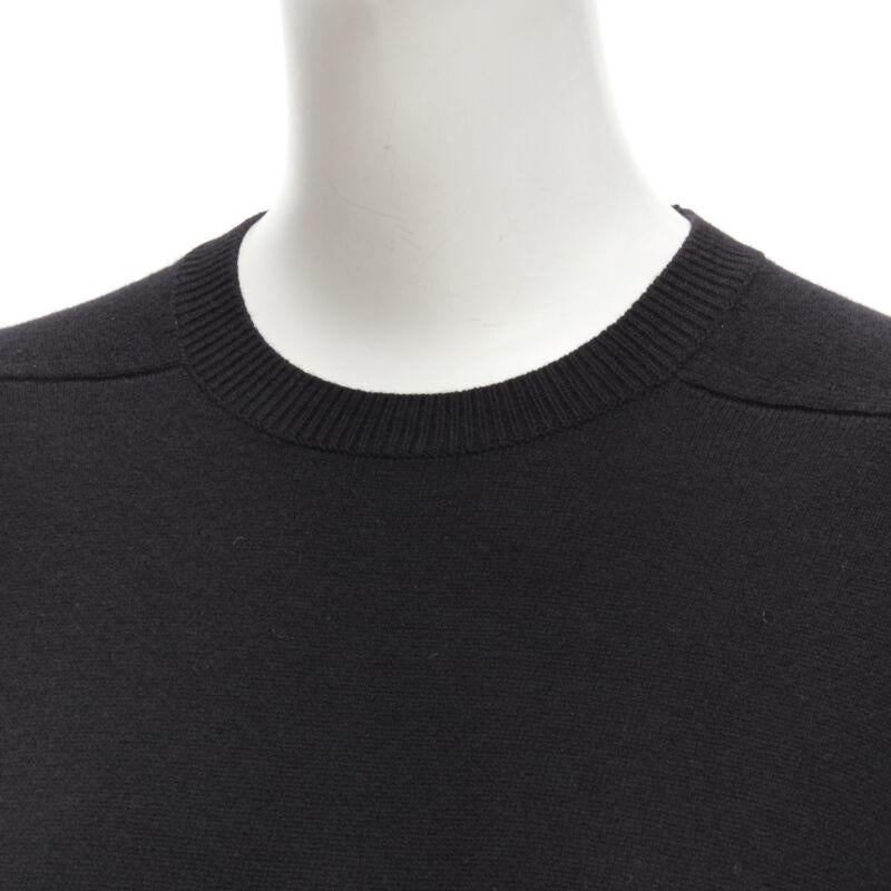 SAINT LAURENT 100% cachemira negro ribete de plumas de avestruz mini vestido jersey XS en venta 3