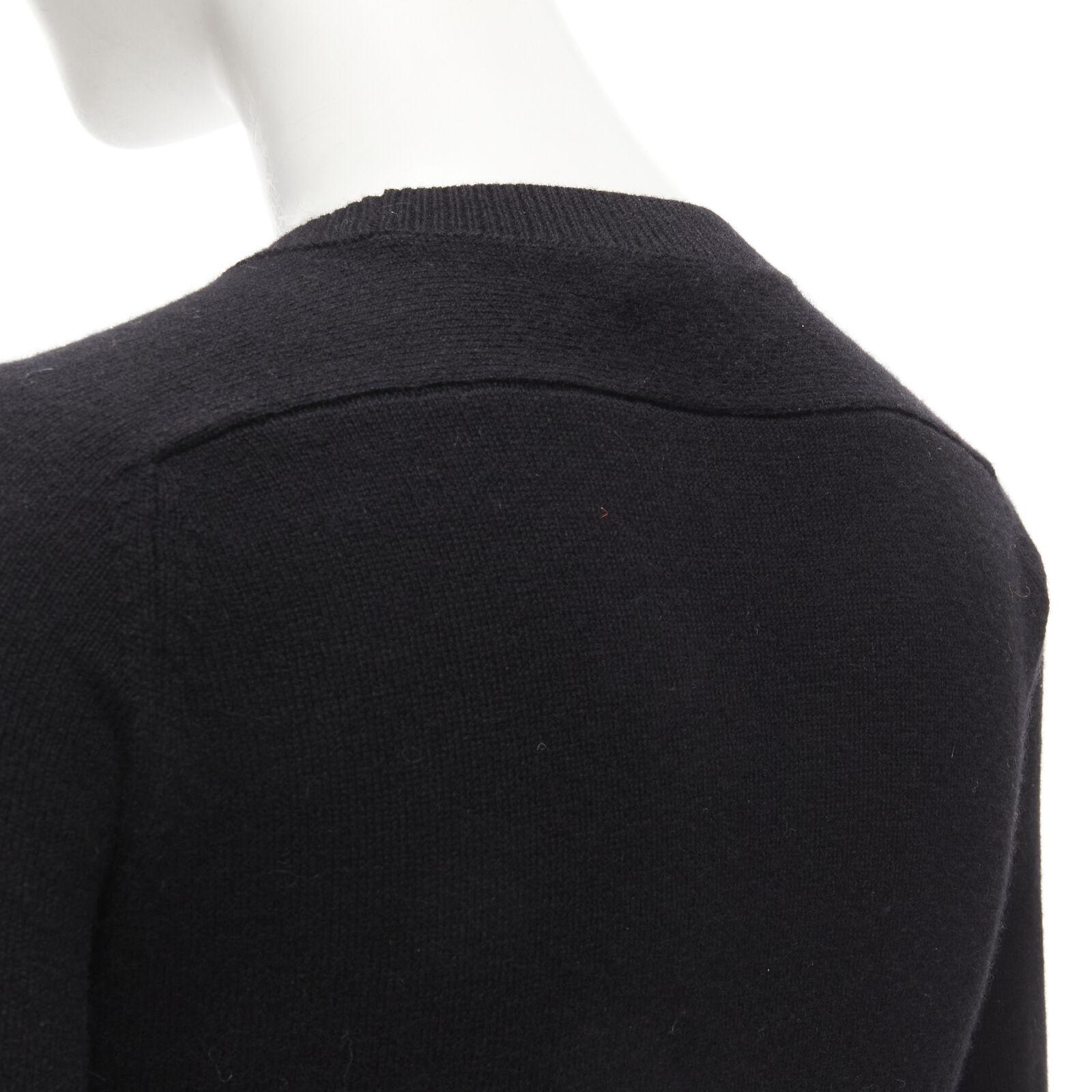 SAINT LAURENT 100% cashmere black ostrich feather trim mini sweater dress XS For Sale 4