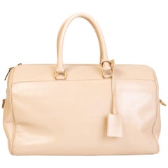 Saint Laurent 12 Hour Hour Duffle Leather Satchel Bag - Nude  (322050)
