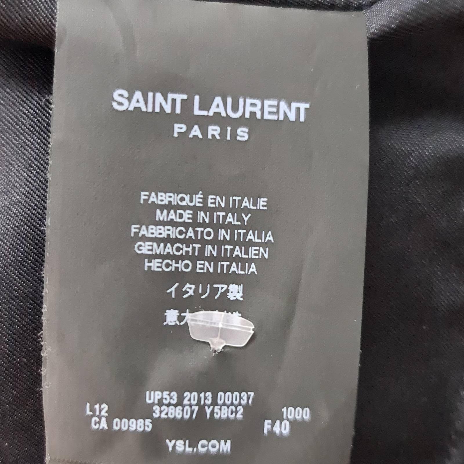 Saint Laurent 15FW Veste en cuir à franges Taille 40 Pour femmes en vente
