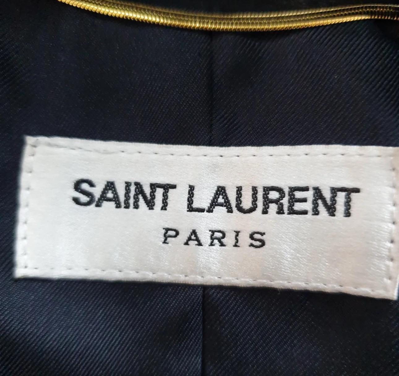 Saint Laurent 15FW Veste en cuir à franges Taille 40 en vente 1