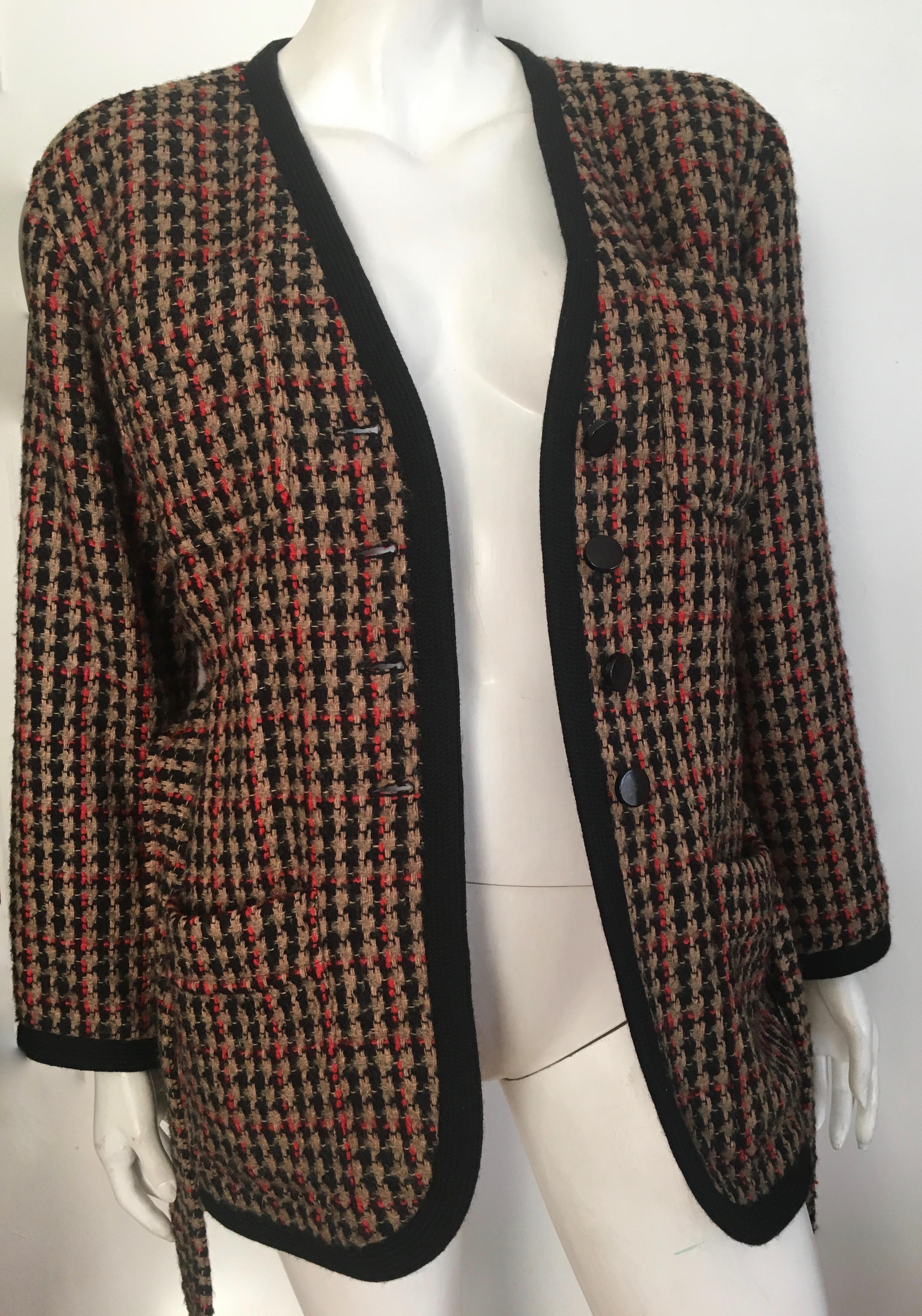 Saint Laurent 1980s Wool Belted Jacket Size 6. 6