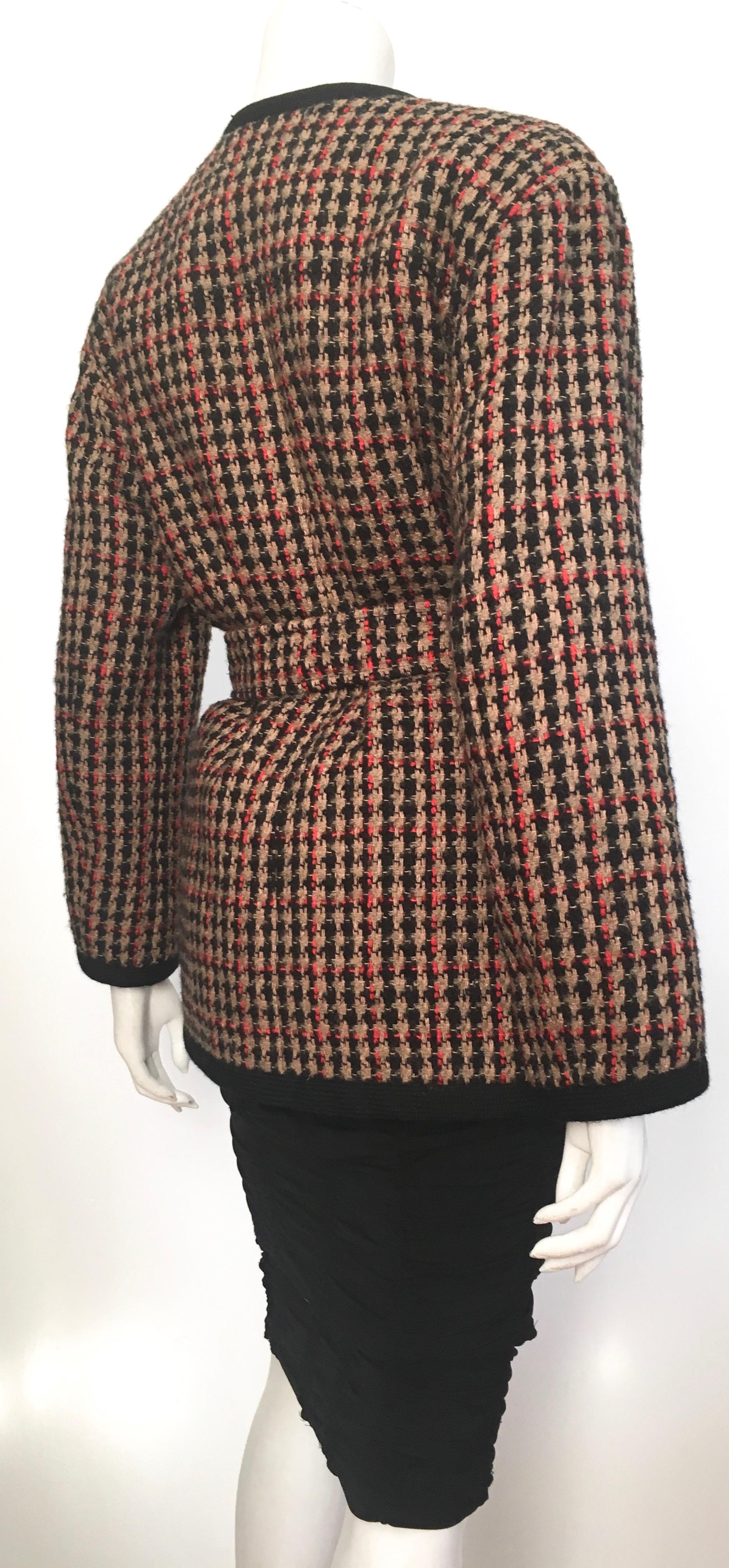 Saint Laurent 1980s Wool Belted Jacket Size 6. 13