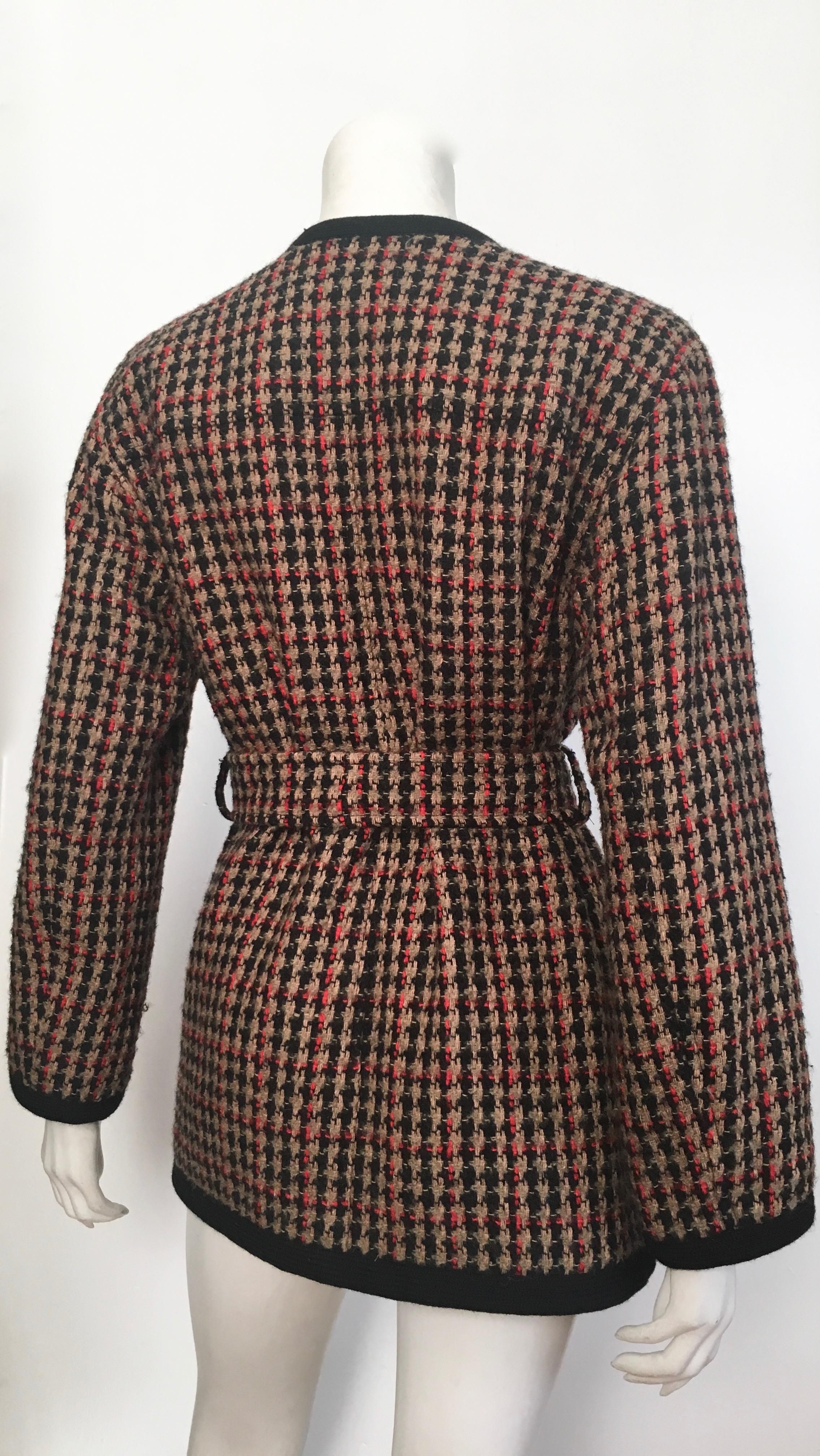 Saint Laurent 1980s Wool Belted Jacket Size 6. 1