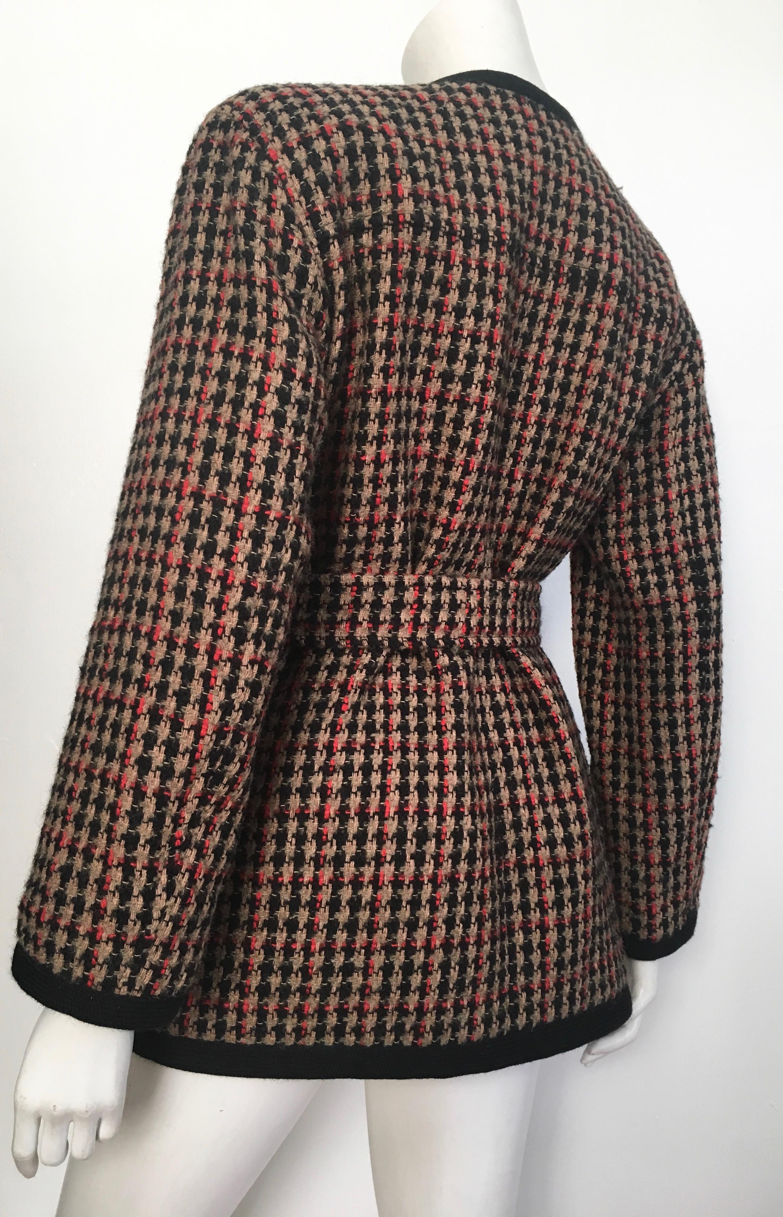 Saint Laurent 1980s Wool Belted Jacket Size 6. 2