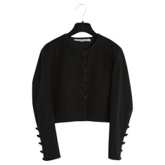 saint laurent 1990 crop black jacket fr38