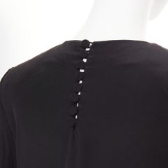 SAINT LAURENT 2012 pussy bow ribbon collar padded shoulder silk blouse FR36 S