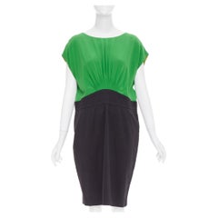 SAINT LAURENT 2012 sheer polkadot neckline crepe sheath dress FR34 XS