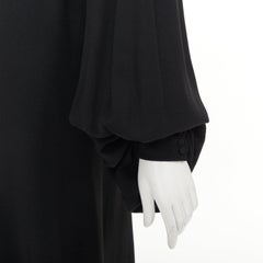 SAINT LAURENT 2013 acetate blend hooded bishop sleeve maxi dress gown FR36 S