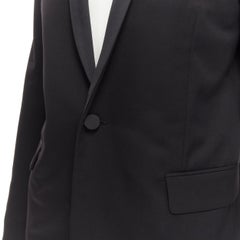SAINT LAURENT 2013 black virgin wool shawl collar tuxedo blazer jacket FR38 M