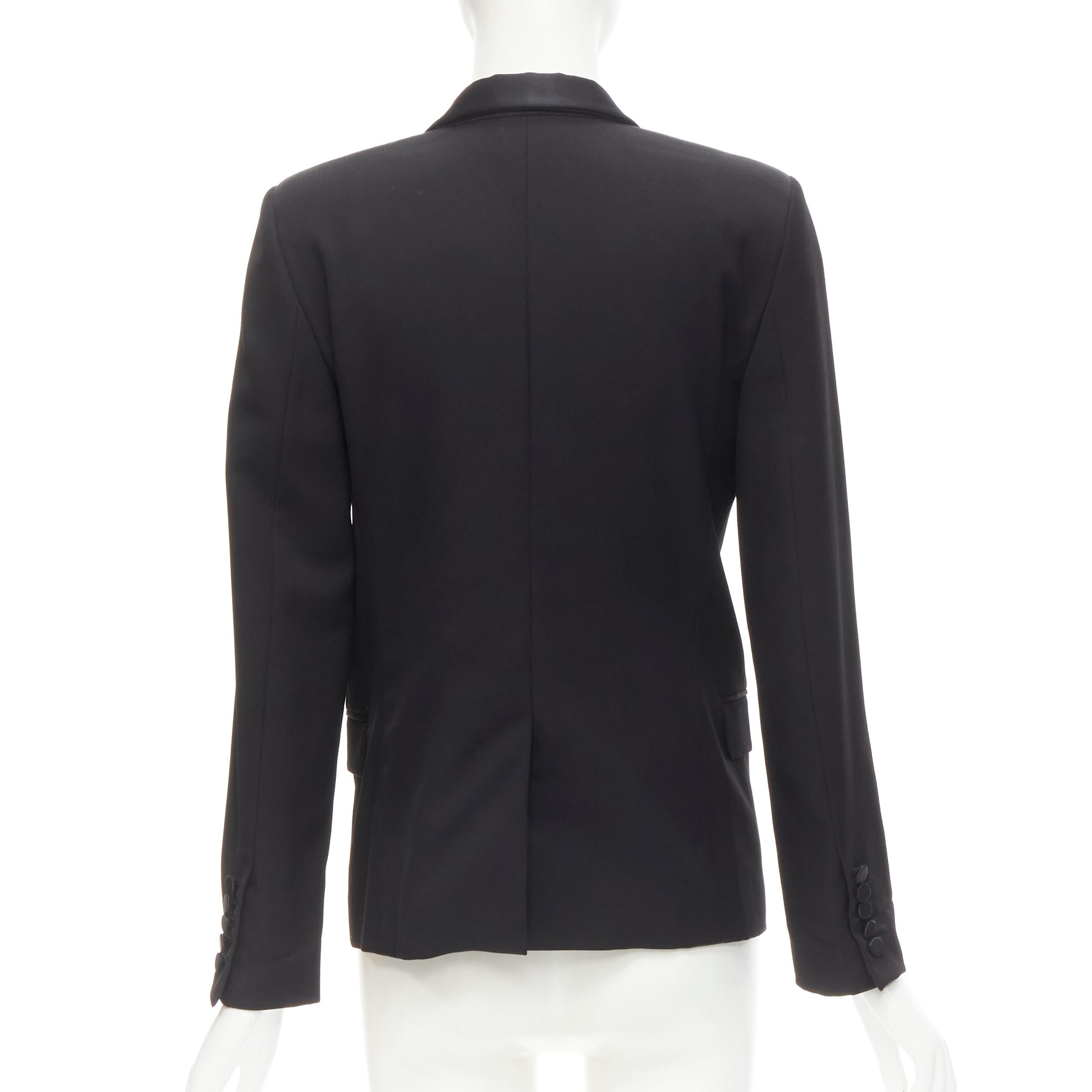 SAINT LAURENT 2013 black virgin wool shawl collar tuxedo blazer jacket FR38 M 1