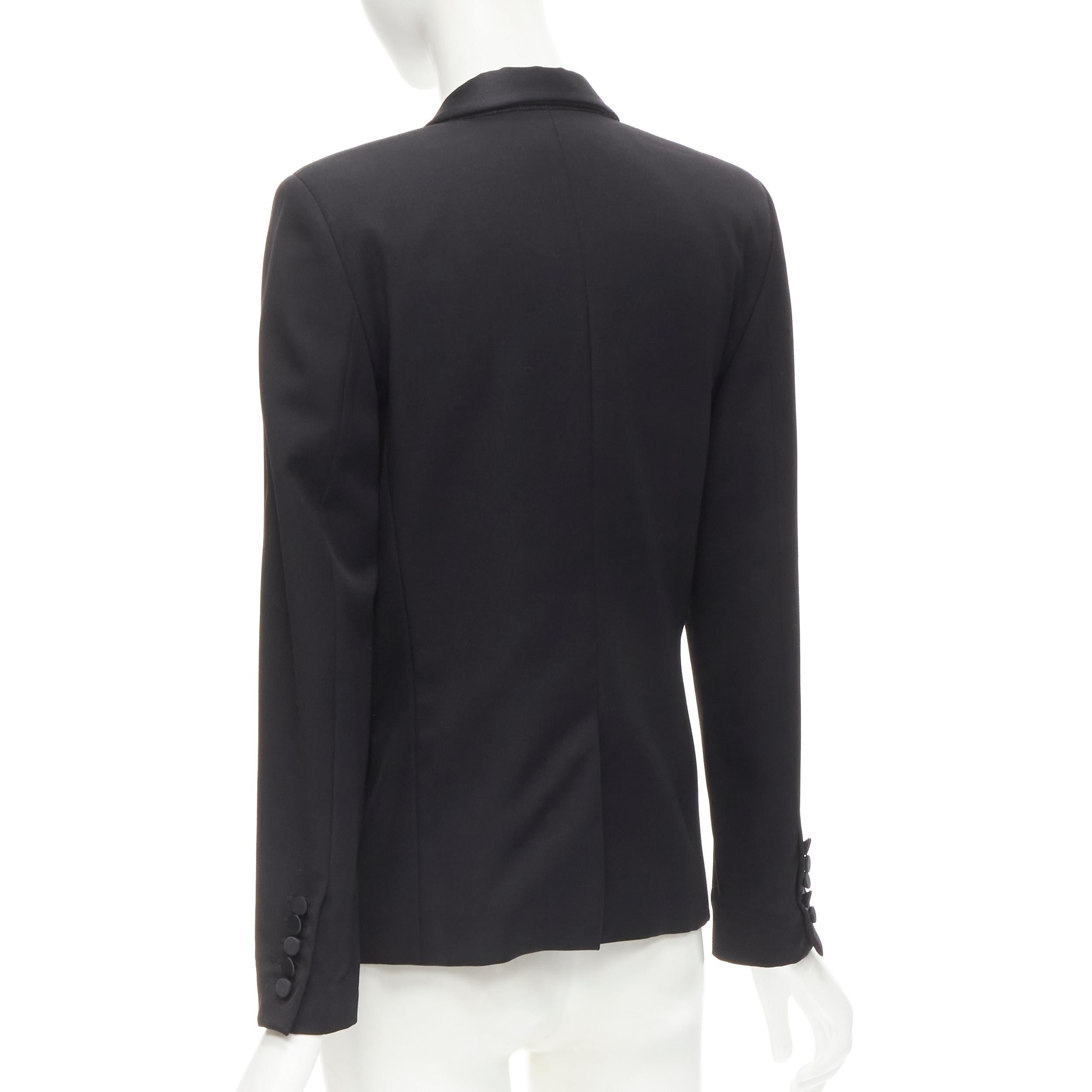 SAINT LAURENT 2013 black virgin wool shawl collar tuxedo blazer jacket FR38 M 2