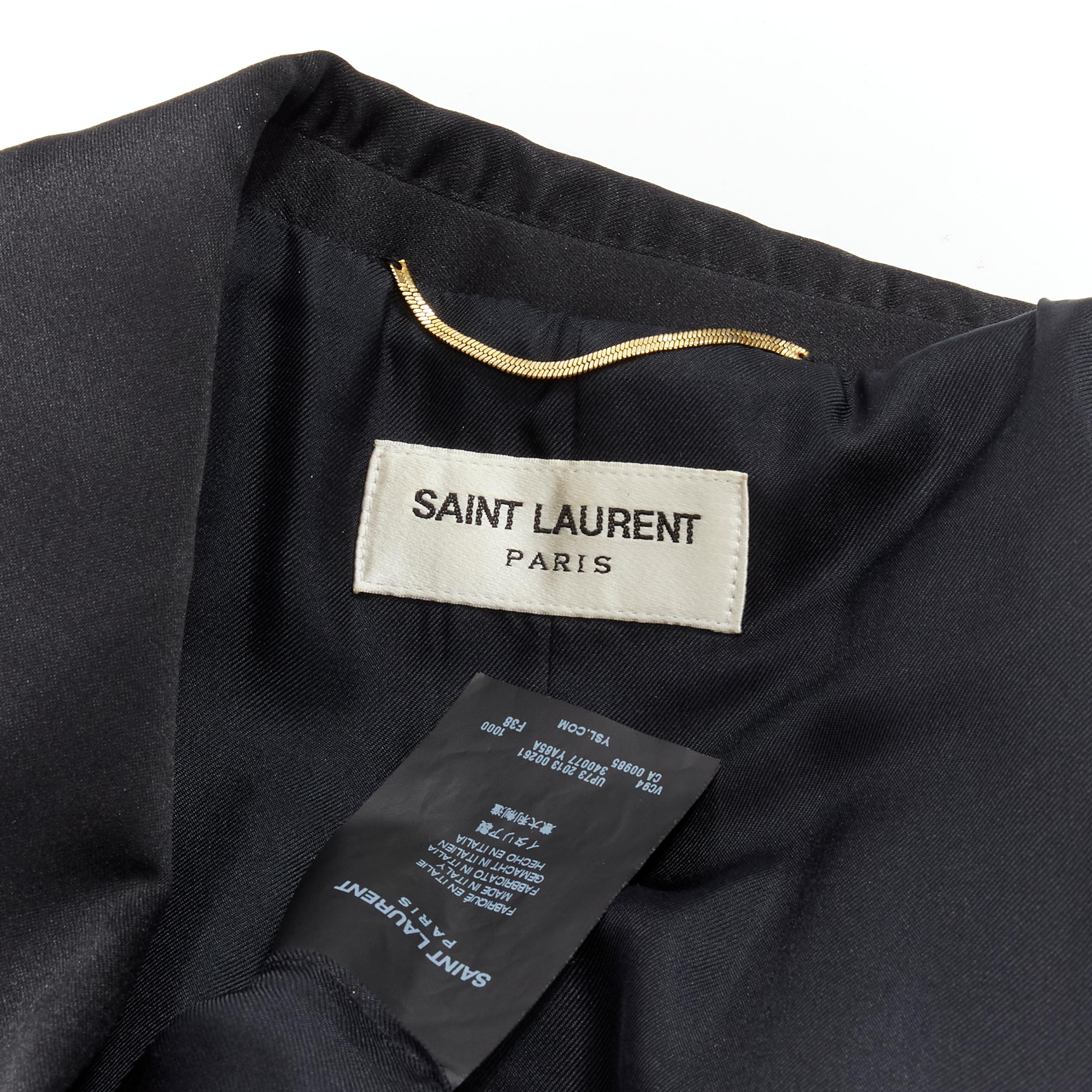 SAINT LAURENT 2013 black virgin wool shawl collar tuxedo blazer jacket FR38 M 4