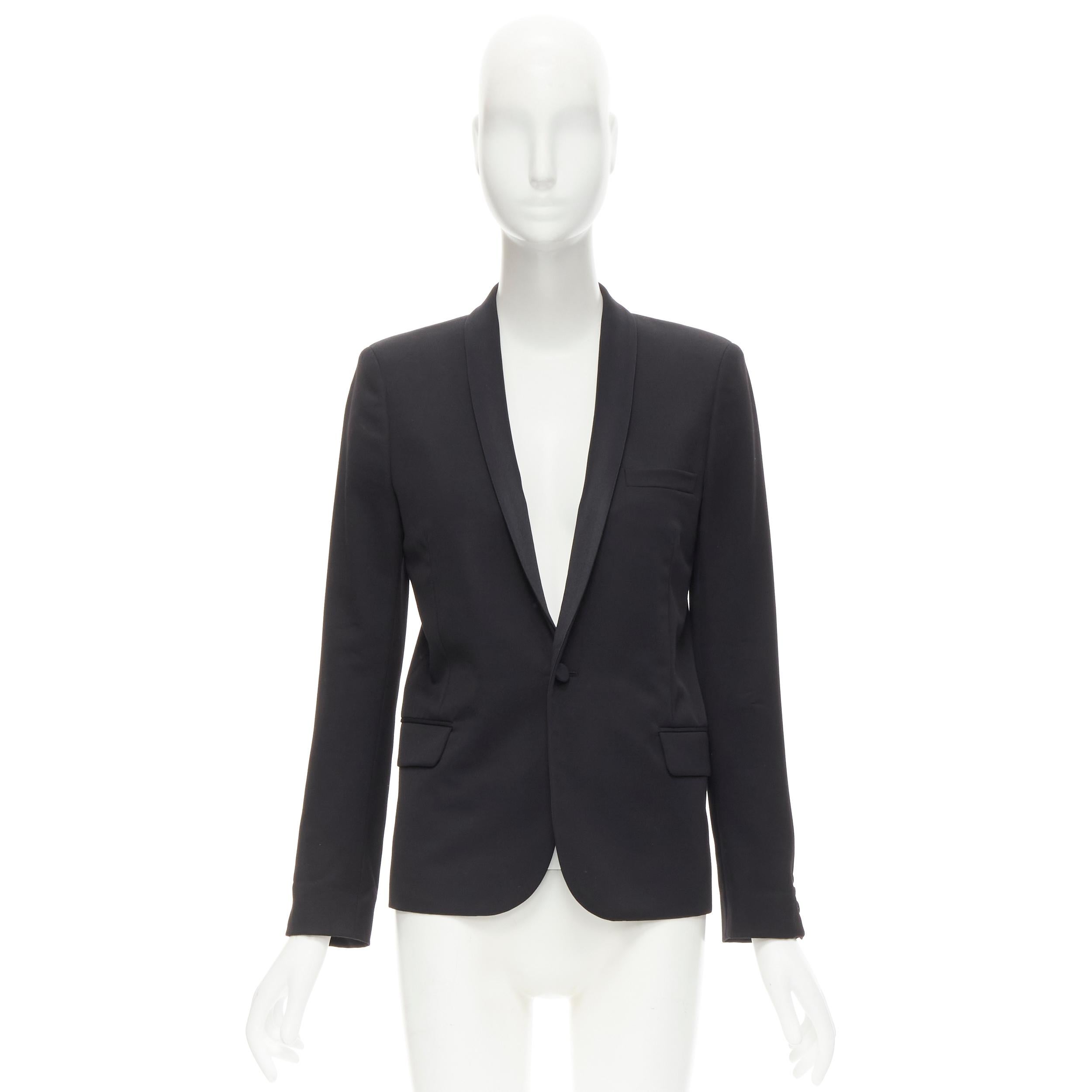 SAINT LAURENT 2013 black virgin wool shawl collar tuxedo blazer jacket FR38 M 5