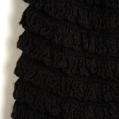 Saint Laurent 2013 Cape Crochet Cuir Noir TU Slimane Black Knit Cape Coat OS