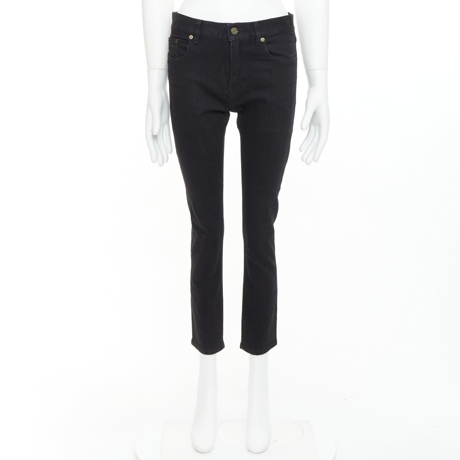 SAINT LAURENT 2013 D02 M/SK-LW jean cropped classique en coton noir 30