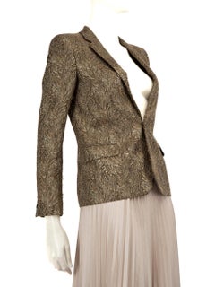 Saint Laurent 2013 Gold Metallic Blazer Größe S