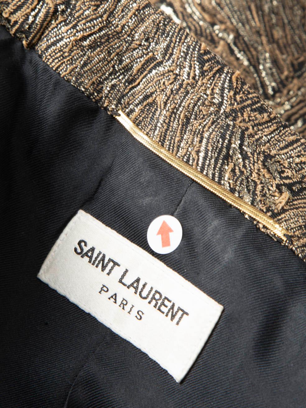 Saint Laurent 2013 Gold Metallic Blazer Size S For Sale 3