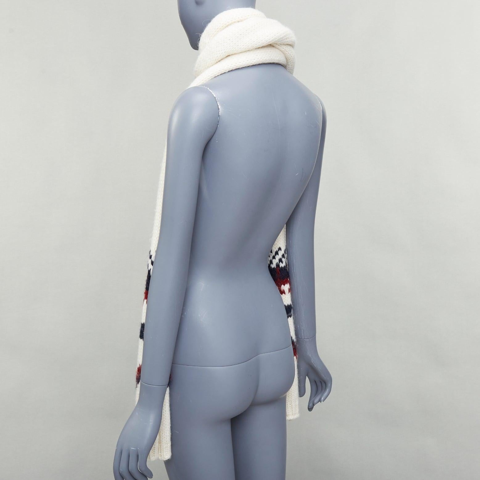 SAINT LAURENT 2013 Hedi Slimane cream virgin wool aztec long wrap scarf For Sale 2