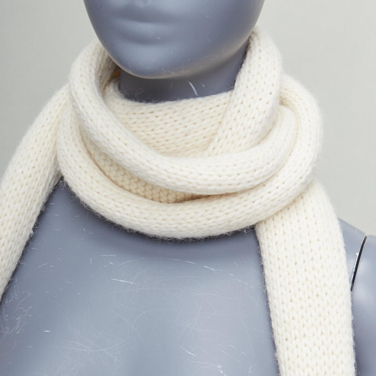 SAINT LAURENT 2013 Hedi Slimane cream virgin wool aztec long wrap scarf For Sale 3