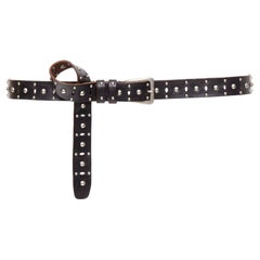 SAINT LAURENT 2013 Psych Rock distressed grunge leather silver studded belt belt