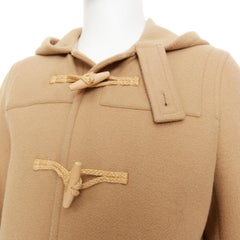 SAINT LAURENT 2013 Runway camel wool wooden toggle button hooded duffle coat