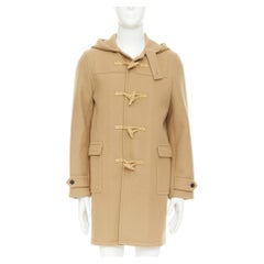 SAINT LAURENT 2013 Runway camel wool wooden toggle button hooded duffle coat