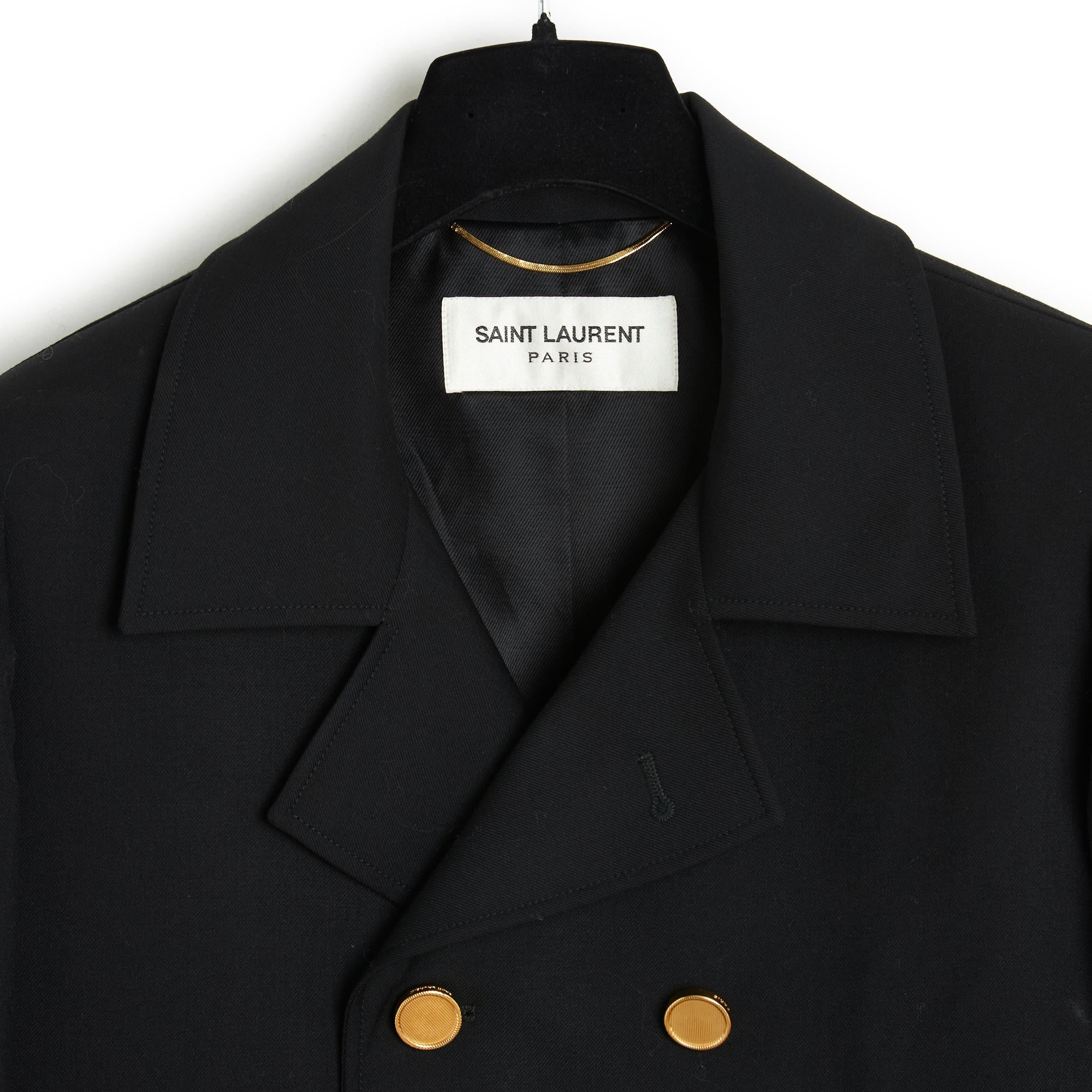 Black Saint Laurent 2013 Slimane short black jacket blazer FR40 For Sale