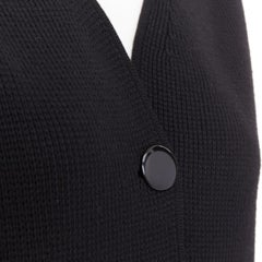 SAINT LAURENT 2014 black heavy knit wool round buttons raglan sleeves cardigan M