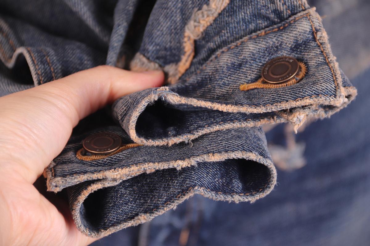 Saint Laurent 2014 Giacca e gonna in denim con toppe a stella usurate in vendita 1