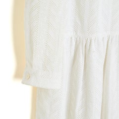 Saint Laurent 2014 Robe Dentelle FR42 Slimane White Cotton Lace Dress UK14 US12