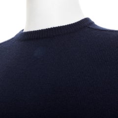 SAINT LAURENT 2015 100% cashmere navy crew neck pullover sweater M
