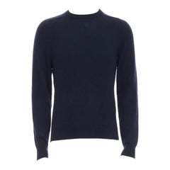SAINT LAURENT 2015 100% cashmere navy crew neck pullover sweater M